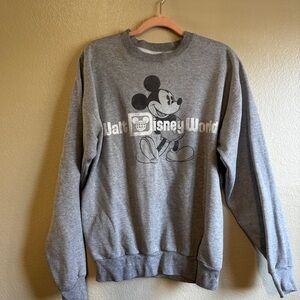 Disney Gray Crewneck Sweater with Mickey Mouse